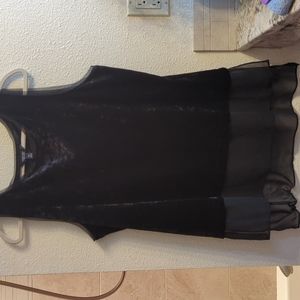 Black Simply Vera tank tunic Velvet with sheer hem size XL